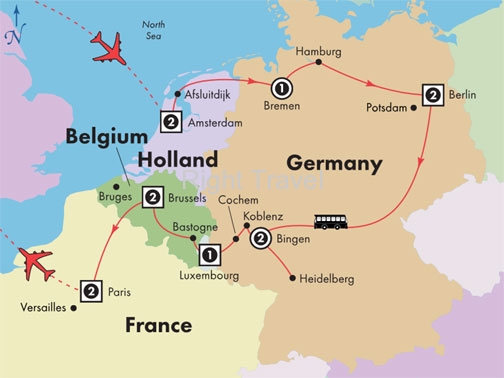 14 day holland germany luxembourg belgium with paris air