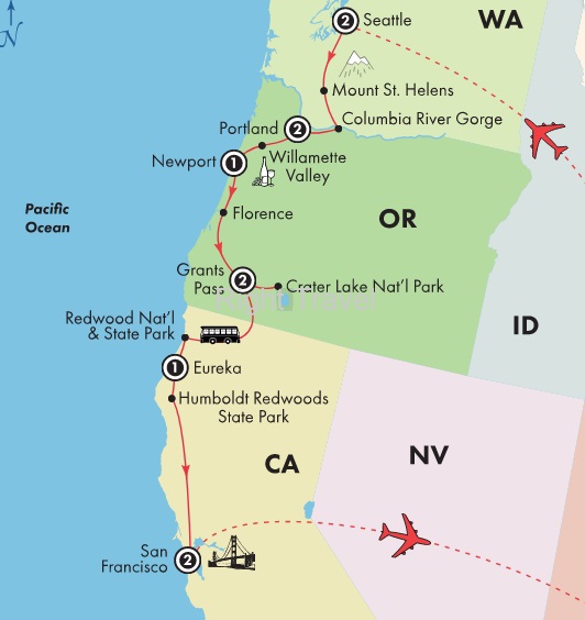 11 Day Pacific Northwest with Columbia River Gorge & Seattle