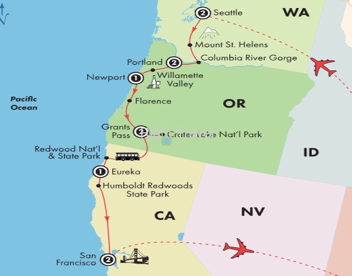 11 Day Pacific Northwest with Columbia River Gorge & Seattle