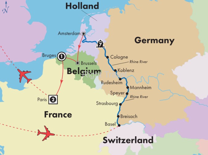 12 Day Rhine River Cruise with Bruges & Paris