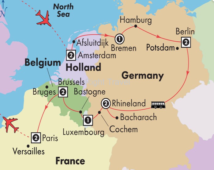 14 Day Holland, Germany, Luxembourg & Belgium with Paris