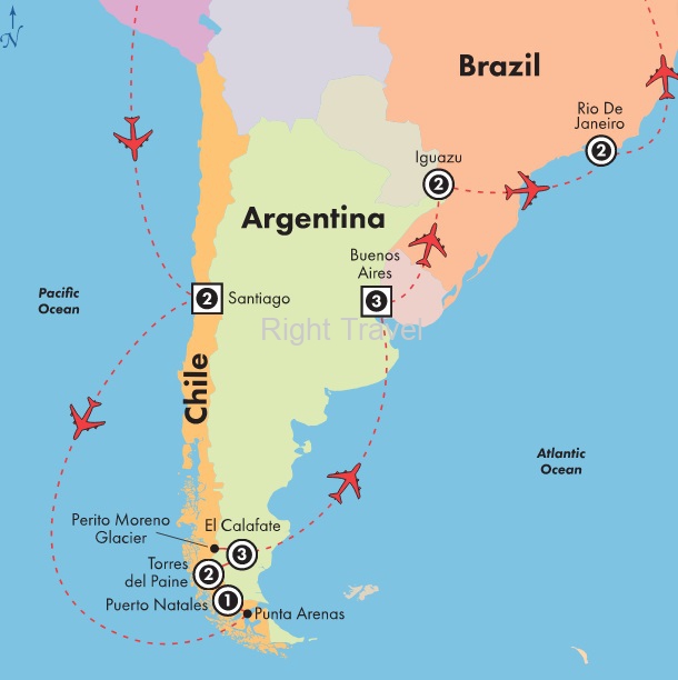 17 Day Chile, Argentina & Brazil with Patagonias Glaciers