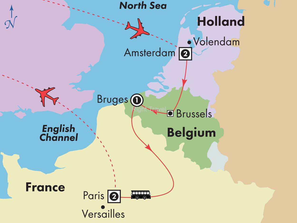 7 Day Affordable Amsterdam, Bruges & Paris