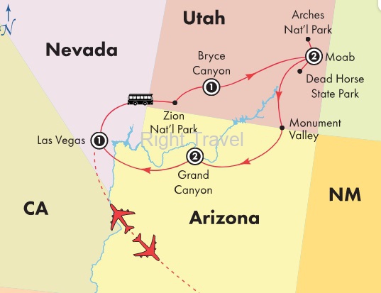 7 Day Affordable Zion, Bryce Canyon, Arches & Grand Canyon National Parks